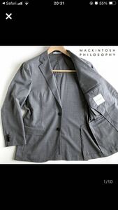 【未使用に近い】マッキントッシュフィロソフィー テーラードジャケット トロッター 春夏 メンズ グレー MACKINTOSH PHILOSOPHY)