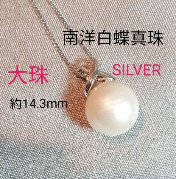 南洋白蝶真珠　大珠　ペンダントトップ　SILVER