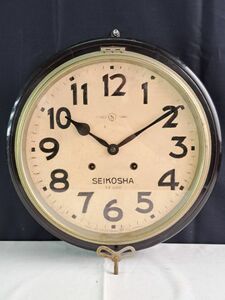 昭和レトロ 時計 掛時計 SEIKOSHA 14DAY 稼働品 / 検索 丸時計 アンティーク 店舗 インテリア