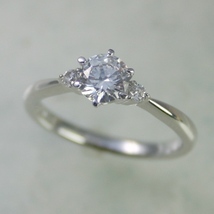 婚約指輪 安い ダイヤモンド リング 0.6カラット プラチナ 鑑定書付 0.614ct Dカラー SI1クラス 3EXカット H&C CGL_画像1