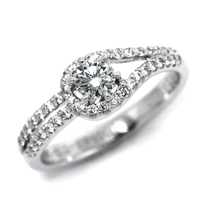 婚約指輪 安い プラチナ ダイヤモンド リング 0.4カラット 鑑定書付 0.407ct Dカラー VS1クラス 3EXカット H&C CGL 通販
