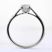 婚約指輪 安い プラチナ ダイヤモンド リング 0.4カラット 鑑定書付 0.410ct Dカラー VS1クラス 3EXカット H&C CGL 通販_画像2