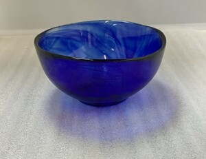 A1115　ガラス　青　多目的　ガラス器　食器　ガラス器　深鉢 硝子 ブルー 器 鉢 ボウル 盛鉢