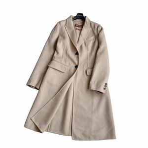 美品★マックスマーラ★MaxMara 白タグ クチートアマーノ 春コート カシミヤ混ロングリバーコート ダブルフェイス【大きいサイズ42 XL】