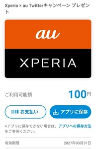 100円分　QUOカードPay　バリューコード