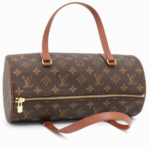 1円 極美品 ルイヴィトン LOUIS VUITTON モノグラム パピヨン30 ハンドバッグ ミニボストン 筒形 ブラウン レディース M51365の画像6