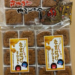 フジタ製菓 なまはげ饅頭2種類　お菓子　饅頭　組み合わせ　駄菓子　こしあん饅頭1袋　キャラメル饅頭2袋　駄菓子　和菓子　焼菓子