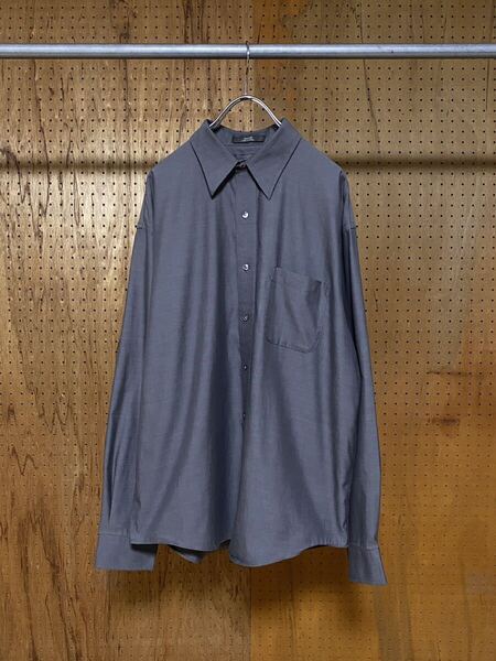 古着 00年代 00s Croft&barrow クラフトアンドバロー 無地 ソリッド 長袖 シャツ ブラウス グレー XL 大きいサイズ ビッグサイズ