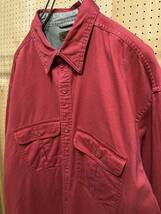 古着 00年代 00s FADED GLORY フェイデッドグローリー 長袖 無地 ワーク シャツ レッド 赤 メンズ 2XL XXL 大きいサイズ ビッグサイズ 中古_画像7