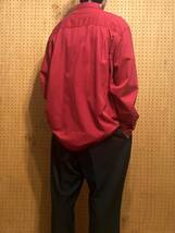 古着 00年代 00s FADED GLORY フェイデッドグローリー 長袖 無地 ワーク シャツ レッド 赤 メンズ 2XL XXL 大きいサイズ ビッグサイズ 中古_画像6