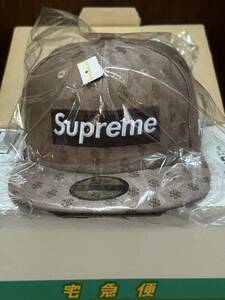 新品Supreme Monogram Box Logo New Era Brownシュプリーム7 1/2