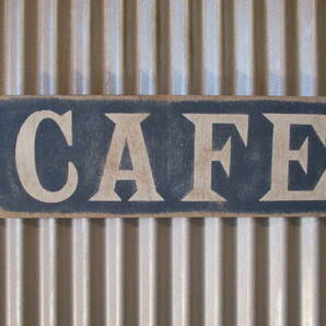 ビンテージサイン木製看板 CAFE検）カフェバーレストランシャビーカントリーカフェアンティークピクトグラムUSAUK50s60s70sの画像1
