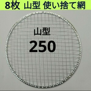 8枚 250㎜ 山型 焼き網 丸網 替え網 使い捨て 焼き網 ドーム型 焼網 バーベキュー 網 の画像1