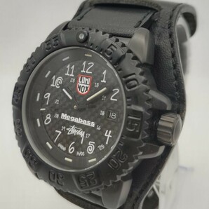 【稼働品】ワケ有り 1000本限定 stussy×LUMINOX×Megabass ステューシー×ルミノックス×メガバス トリプルコラボウォッチ（Luminox3150）の画像2