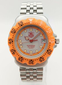 【稼働品】ボーイズ クォーツ タグホイヤー TAGHEUER Professional 200m フォーミュラ1シリーズ 373.513 グレー/オレンジ文字盤純正ベルト 