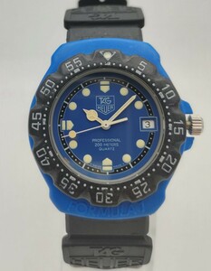 【稼働品】ボーイズ クォーツ タグホイヤー TAGHEUER Professional 200m フォーミュラ1シリーズ 381.513/1 青/黒文字盤 純正ベルト