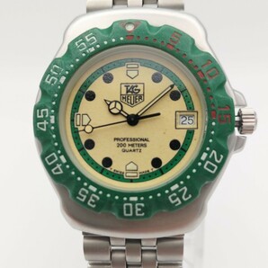 【稼働品】ボーイズ クォーツ タグホイヤー TAGHEUER Professional 200m フォーミュラ1シリーズ 372.513 夜光/グリーン文字盤 純正ベルトの画像1