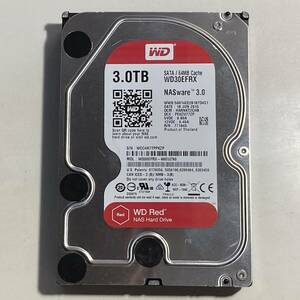 【送料無料】　3TB　WD Red / WD30EFRX　使用時間：67918ｈ　2015年製　良品　3.5インチ　内蔵HDD　Western Digital RED