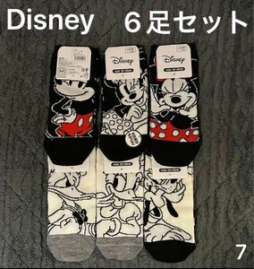7ー2 ディズニー ソックス　靴下　ミッキーマウス ミニーマウス 6足セット