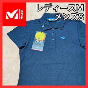 送料無料！MILLET ミレー Tシャツ ポロシャツ ブラック 半袖 アウトドア スポーツ レディースM メンズS 男女兼用 ランニング カットソー