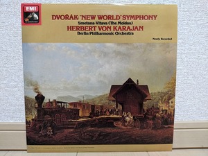 英HMV ASD-3407 カラヤン BPO ドヴォルザーク 新世界交響曲 スメタナ モルダウ オリジナル盤