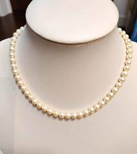 真珠ネックレス・美品・直径：6.5 mm・浅い絹色