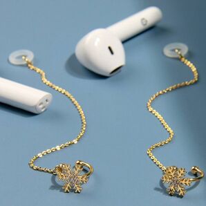  雪 イヤーフック　イヤリング イヤホン 落下防止 AirPods　 紛失防止