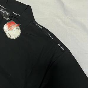 新品 Malbon Golf ゴルフ 半袖モックシャツ ブラック ｌ マルボン メンズの画像7