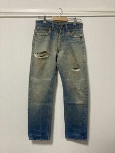 80s Levis リーバイス 501 66後期 スモールe デニムパンツ ボタン裏6 ビンテージ ダメージ W31L34☆60s 70s 505 赤耳 BIGE XX タイプ 大戦