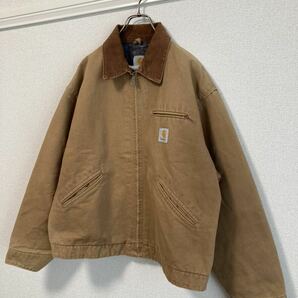 90s Carhartt カーハート デトロイトジャケット ダック ワーク ビンテージ キャメル サイズL位☆80s カバーオール サンタフェ アクティブの画像10