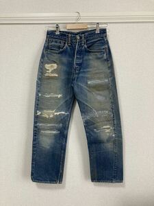 雰囲気抜群！60s Levis リーバイス 501XX 最終 デニムパンツ ジーンズ 隠しリベット無し リペア ビンテージ W30☆50s 505 551z 大戦 BIGE