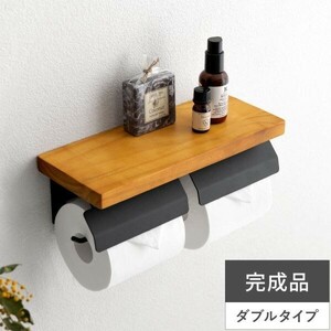 トイレットペーパーホルダー 2連 おしゃれ トイレ用品 トイレ インテリア 棚付き 北欧 モダン シンプル ペーパーホルダー 2連式 ト YBD227