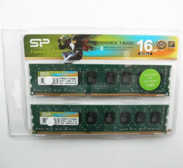 SP DDR3L-1600(PC3L-12800) 8GB×2枚 240Pin DIMM メモリー 