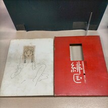 佐伯俊男彩色画集 あかいはこ 緋匤 芳賀書店 昭和47年 初版▲古本/函スレシミヤケ傷み/カバー小口シミヤケ傷み/見返頁他店ラベル剥し跡有_画像2