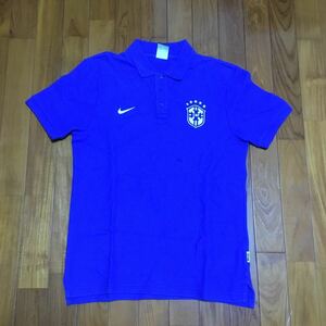 NIKE ナイキ 半袖ポロシャツ ブルー　メンズ　サイズL サッカー　ブラジル代表　
