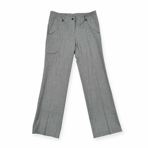 美品◆INCOTEX インコテックス SLOWEAR ウール スラックス パンツ ボトムス ワーク 42/グレー 系/日本製 レディース