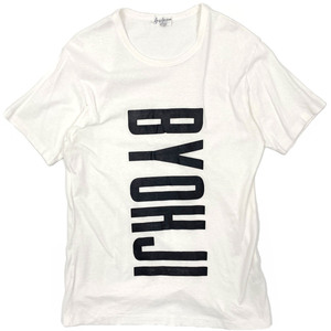 希少!!レア!!◆yohji yamamoto pour homme ヨウジヤマモト B YHOJI ロゴ 半袖 Tシャツ カットソー 3/ホワイト/メンズ 日本製