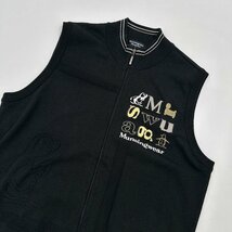 ゴルフ◆MUNSINGWEAR glandslam マンシングウェア フルジップ コットン ニット ベスト Lサイズ/ブラック 黒系/男女でも スポーツ_画像2