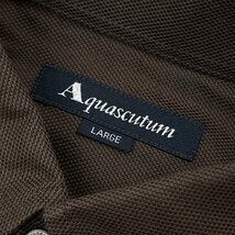 Aquascutum アクアスキュータム BD ボタンダウン ポケット付き 長袖 シャツ Lサイズ /ブラウン メンズ 日本製_画像4