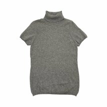 カシミヤ100%◆UNIQLO ユニクロ タートルネック カシミアウール 半袖 ニット セーター XLサイズ/グレー系/レディース/O-15_画像1