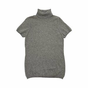 カシミヤ100%◆UNIQLO ユニクロ タートルネック カシミアウール 半袖 ニット セーター XLサイズ/グレー系/レディース/O-15