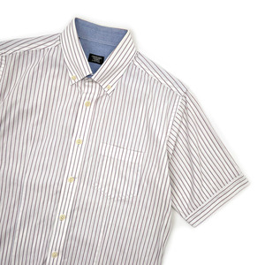 CROWDED CLOSET メンズビギ ストライプ ボタンダウン BD 半袖シャツ ワイシャツ サイズ 03 / メンズ 紳士