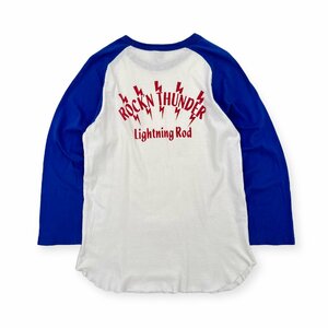 Pherrow's フェローズ ROCK'N THUNDER キャラクター デザイン 長袖 ラグラン Tシャツ ベースボールシャツ M(38-40) 染み込みプリント