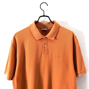 L.L.Bean エルエルビーン LLビーン ワンポイント ロゴ刺繍 半袖 ポロシャツ M サイズ /メンズ/アウトドア/オレンジ