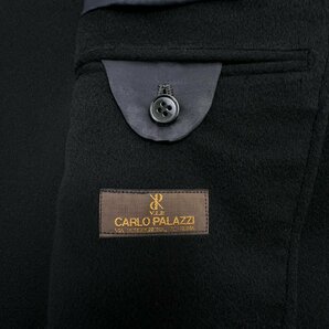 カシミヤ100%◆CARLO PALAZZI カルロパラッツィ 刻印ボタン ダブル テーラードジャケット コート サイズ M /メンズ/黒/ブラックの画像5