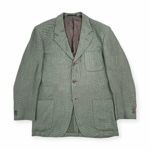 Ermenegildo Zegna -soft- エルメネジルドゼニア 麻混 3B テーラードジャケット ブレザー 50 / グリーン系 春夏 メンズ D-TK-6297