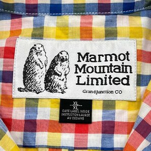 80s ラッコタグ復刻◆Marmot Mountain Limited マーモット 山ポケ チェック シアサッカー 長袖シャツ XL /アウトドア ワーク ビッグサイズの画像5