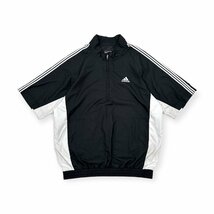 adidas golf アディダスゴルフ ハーフジップ 裏メッシュ 半袖 ウインドブレーカー ジャケット L/黒/ブラック/メンズ/スポーツ_画像1