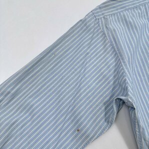 Henry Cotton's ヘンリーコットンズ ボタンダウン BD ストライプ 長袖シャツ ワイシャツ 39-15 1/2 /ブルー/レナウン/日本製の画像9