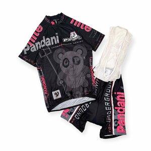 上下セット◆Pandani パンダーニ セットアップ 半袖 サイクルジャージ ビブショーツ 股パット付 ウェア L/M /ロードバイク/サイクリング